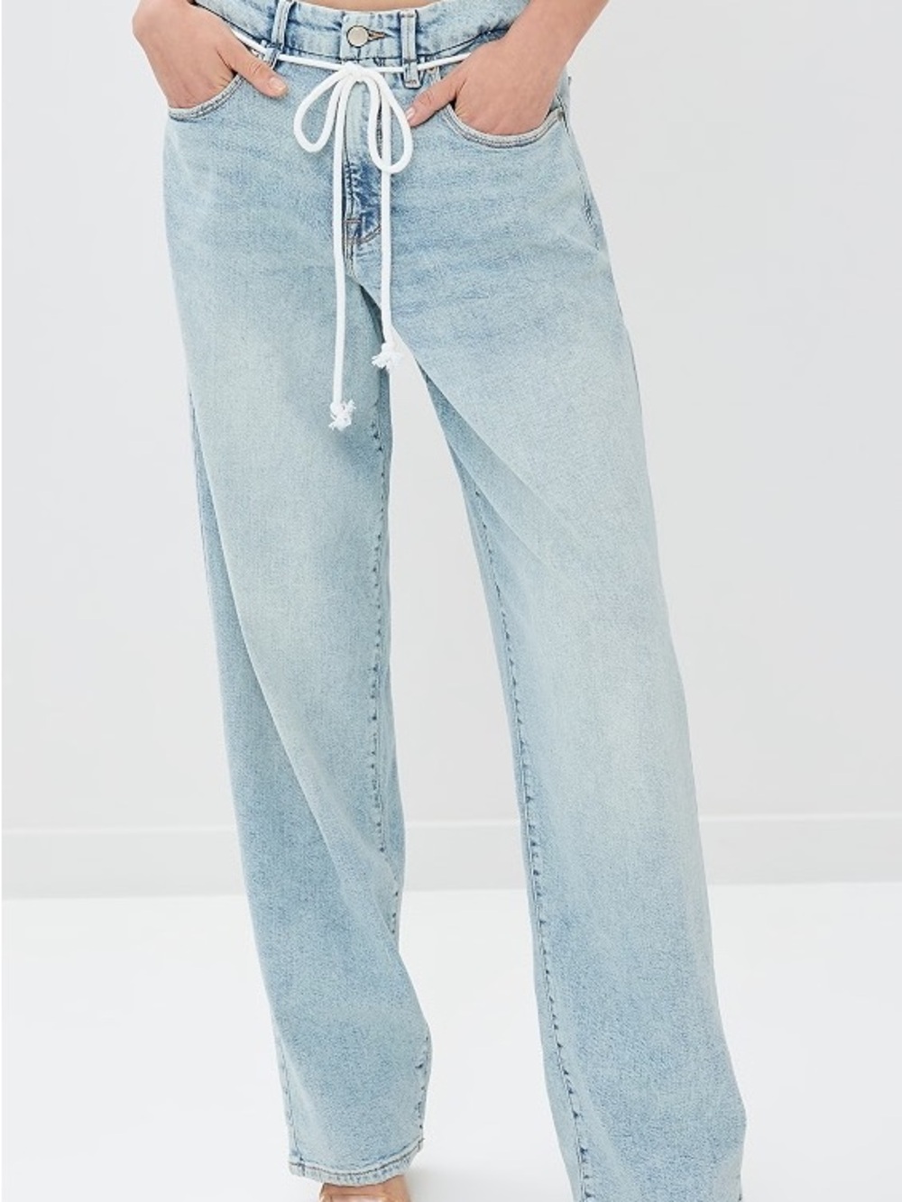 Good American drawstring baggy jeans